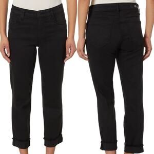 Kut from the Kloth Amy Crop Straight Leg Pants Black NEW Size 0
